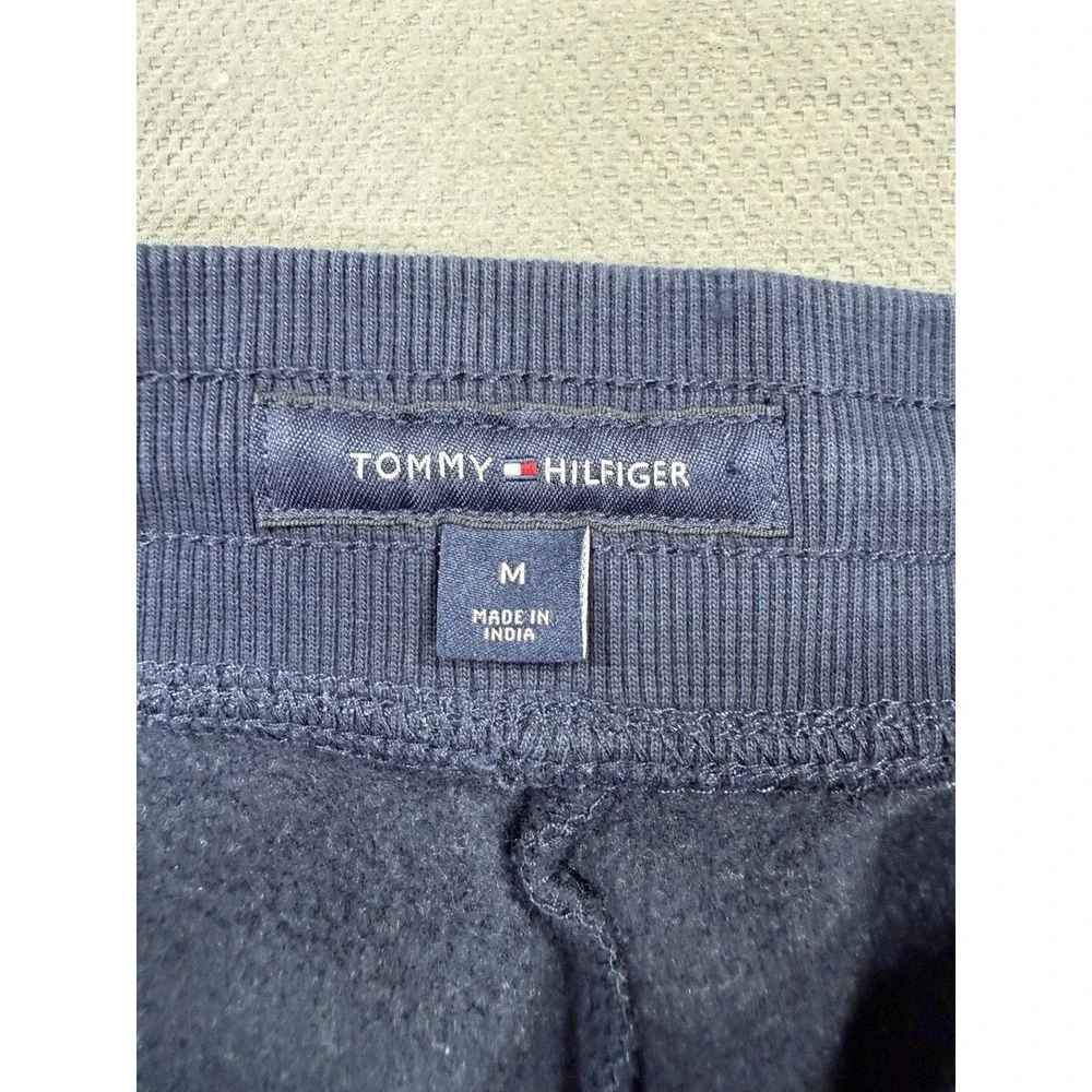Tommy Hilfiger Mens Logo Jogger Sweatpants Navy Blue Fleece 78J4406/410 Medium